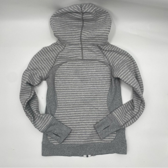 Lululemon Scuba Hoodie Parallel Stripe Grey/White Size 4 - Picture 5 of 5
